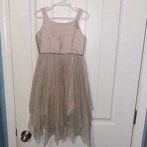 Cat & Jack Shimmering Beige Layered Dress